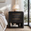 Table de chevet moderne de 65 cm de hauteur avec 2 tiroirs, table d'appoint pour salon, noire-1690213534