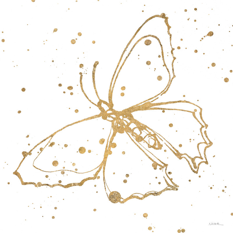 Golden Wings II by Shirley Novak - Wrapped Canvas Art Prints, 30cm H x 30cm W x 3.8cm D