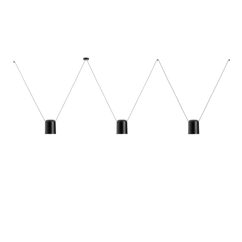 Câble à auvent central pour attique 3 cylindres, Noir, H 47,13 po x l 118,13 po x P 6 po