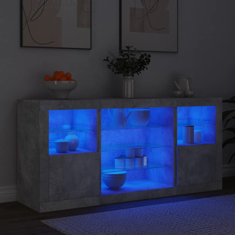 Azzie 142.5cm Sideboard, Concrete Grey