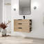 Meuble-lavabo mural 30 po - Lavabo avec tiroir à fermeture en douceur et tablette latérale