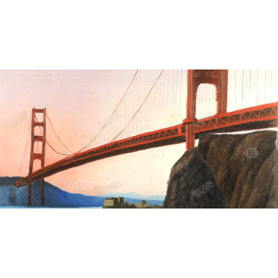 Sunset on the golden gate bridge - 15.75"x31.50" Desk mat