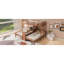Lit superposé simple au-dessus de simple et simple avec bureau intégré et tablettes de rangement, lampe de lecture, 3 lits en 1, naturel-130145092