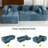 Modular Sectional Sofa with Deep Seating & 2 Side Pockets for Living Room-1858289546