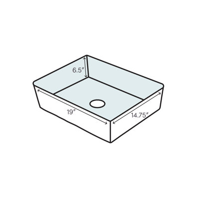 Metal Rectangular Undermount Bathroom Sink with Overflow