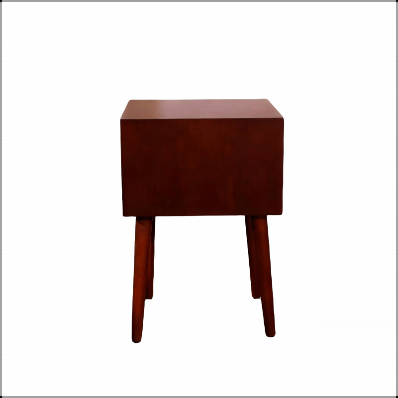 Table de chevet moderne avec 2 tiroirs, conception en angle et accents dorés rétro pour un rangement élégant et pratique