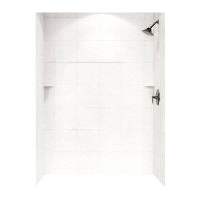 Paroi de douche à trois panneaux 96 "x 62" x 36 "Solid Surface