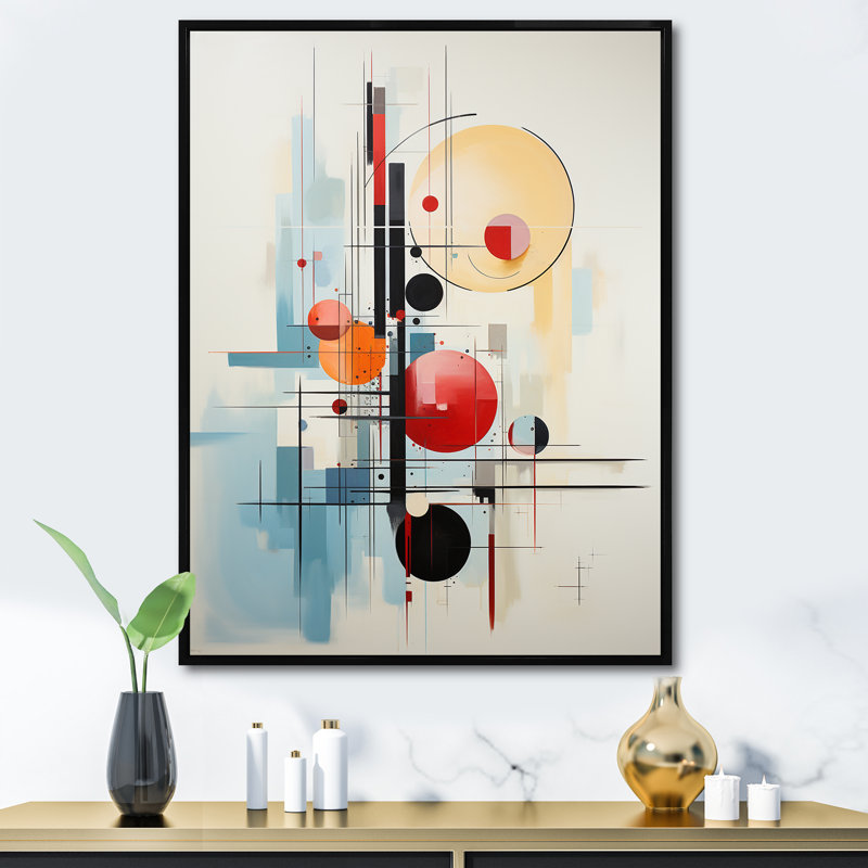 Jaacov Red Suprematism Reduction IV sur toile, Cadre flottant noir, H 32 po x l 16 po x P 1 po