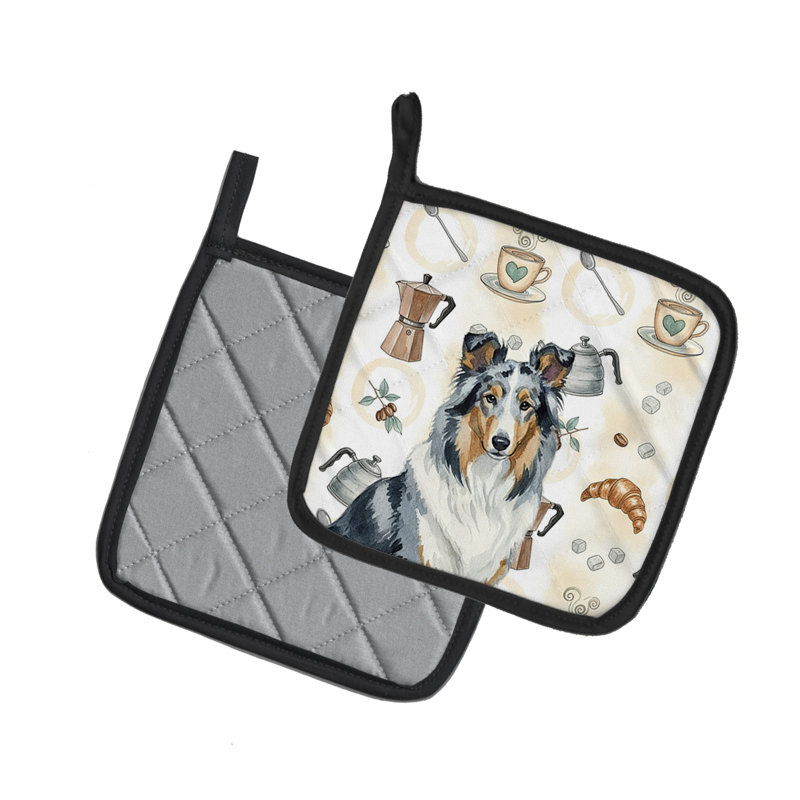 Paire de porte-cafetières Blue Merle Collie