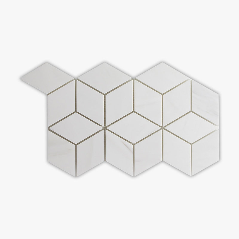 Carreau de mosaïque en marbre 6 po x 12 po Bianco Dolomiti