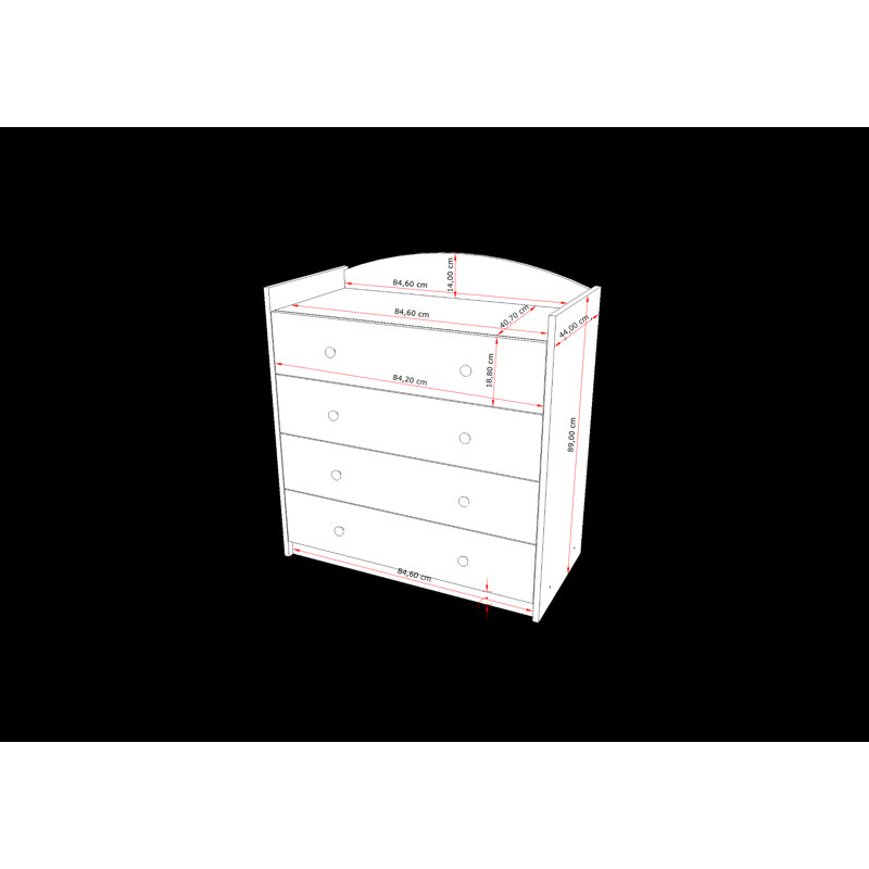 Plumlee 4 - Drawer Chest of Drawers, White / Blue