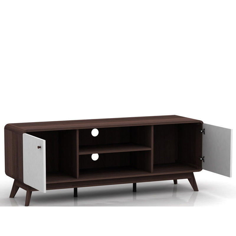 Justine TV Stand for TVs up to 60", Walnut/White