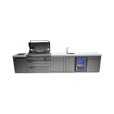 Mont Alpi Mai805-bev-exc 6-burner 115000 Btu Original Stainless Steel Island Outdoor Kitchen Gas Bbq Grill + Beverage Center Faucet & Sink + Granite Countertops + 25" Right Extra Storage Cabinet