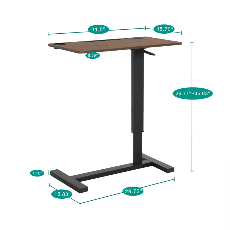 Table de lit réglable avec roulettes, table de chevet roulante, chariot portatif et bureau d'ordinateur portable pour lit, fauteuil inclinable, canapé et fauteuil roulant, roulettes cachées, ports USB et de type C, porte-gobelet