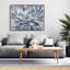 «Blue and Grey Flower - Blue Botanical», reproduction sur toile encadrée