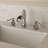 Deluge Waterfall Brushed Nickel Widespread 3-Hole, 2-Handle Bathroom Sink Faucet