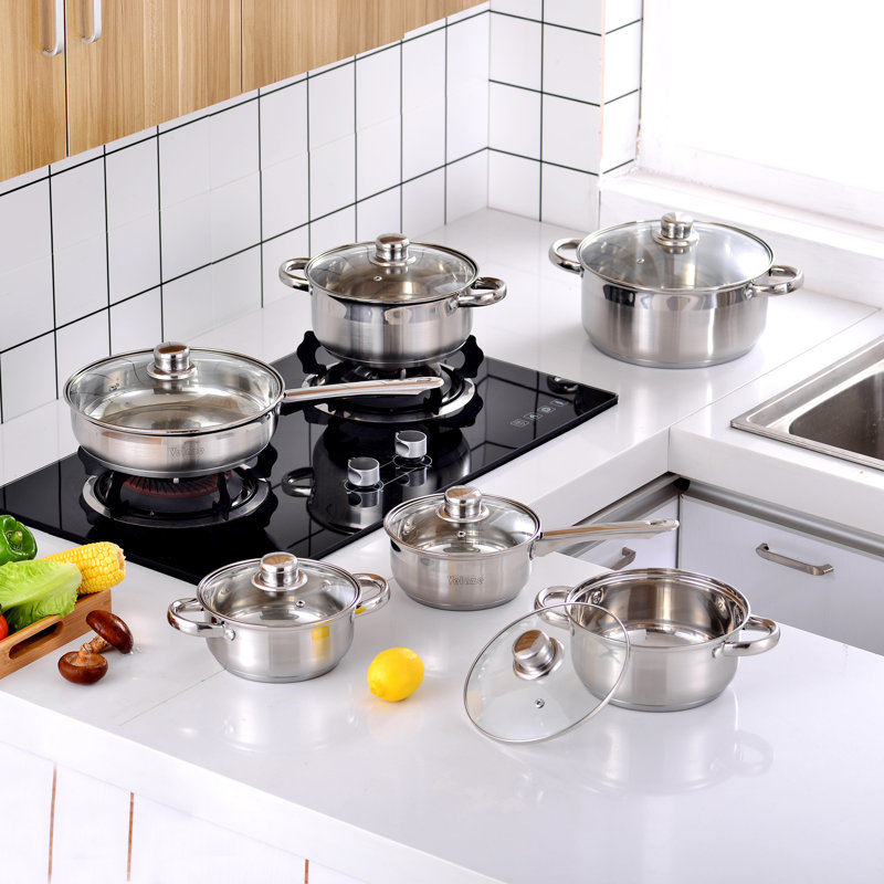 Velaze Motti 12 Piece Stainless Steel Cookware Set