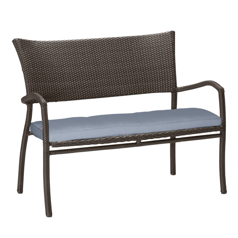 Banc tissé Skye - Noyer noir, Noyer noir, Sunbrella® ‑ Arbor Chambray colombe, Welt