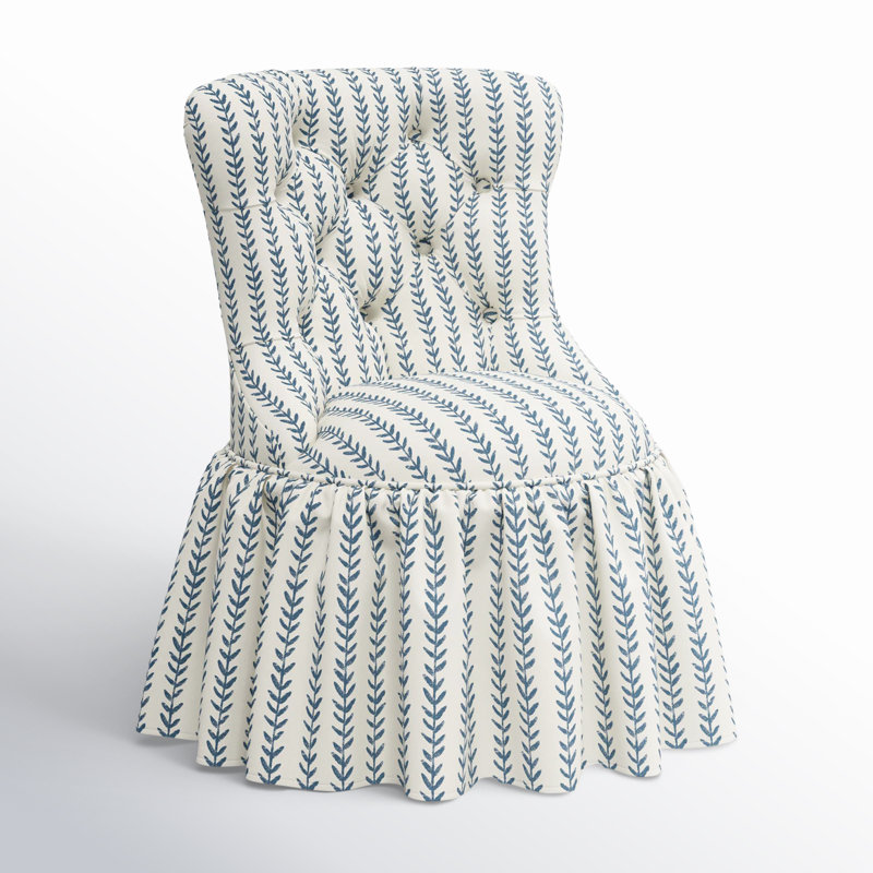 Chaise d'appoint Minnie, Rayures à motif de vigne bleu cendré