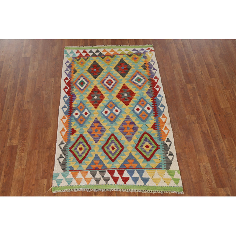 Tapis décoratif en laine South Western Kilim 3 x 5