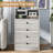 Nightstand With Charging Station, Night Stand For Bedroom,end Table With Hutch And 4 Drawers-1344877542