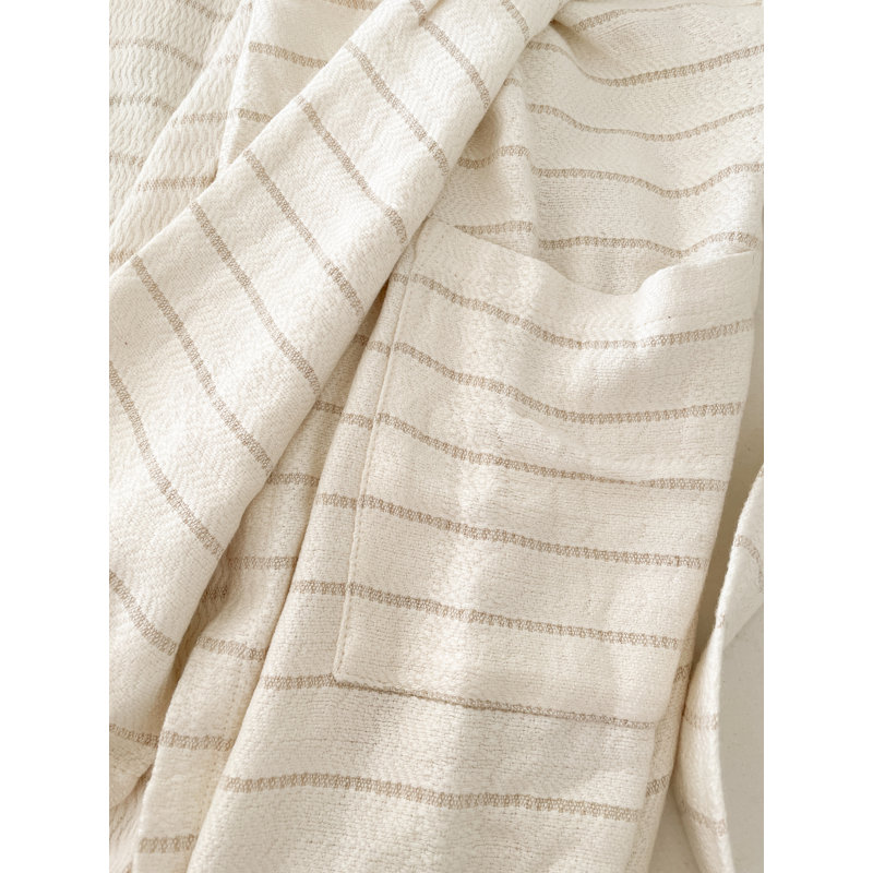 Peignoir 100% coton unisexe mi-mollet, S