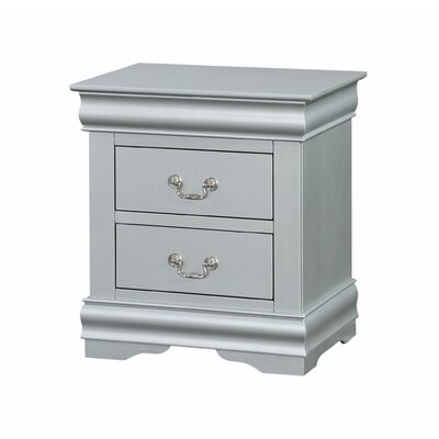 Toulouse 2 - Drawer Solid Wood Nightstand in Gray -  Darby Home Co, 4AE8901E01464DE9A1130F1F0BD78D72