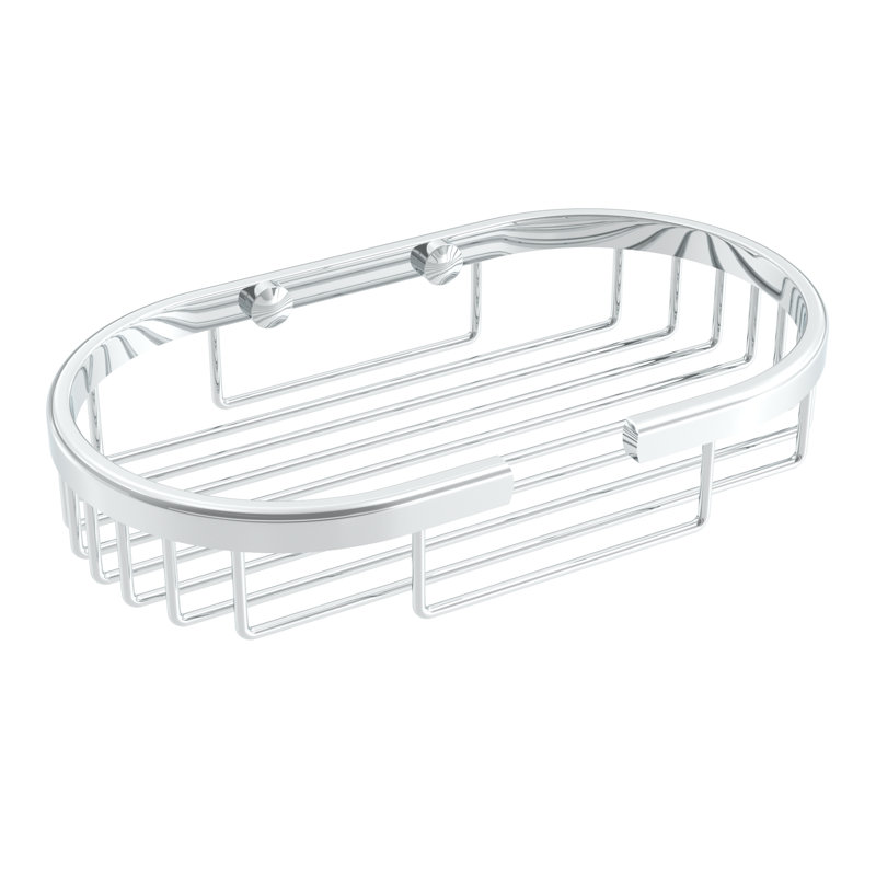 Shower Wall-Mounted Basket - Chrome, Premium Brass Construction, Installation Hardware Included, Chrome