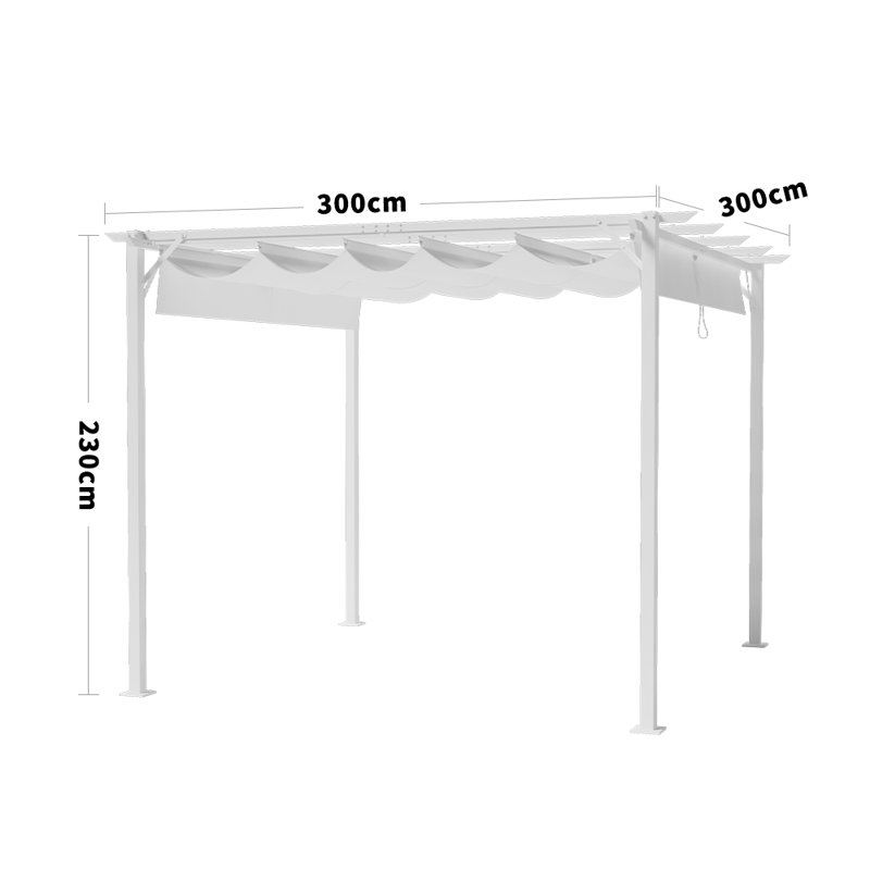 Dakota Fields 300cm W x 300cm D Polyester Cover Retractable Freestanding Awning