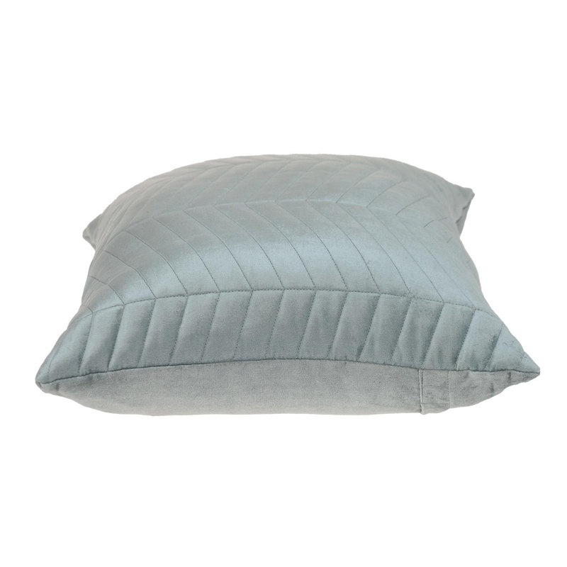 Coussin lombaire noir en velours matelassé Zig Zag, Gris