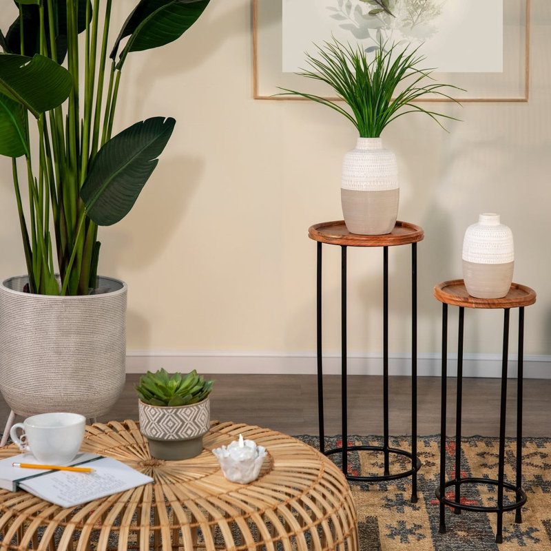 Vase de table en céramique Saunier, H 9,75 po x l 6,25 po x P 6,25 po