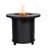 30" Propane Gas Fire Pit Table - 50,000 BTU Round Steel Outdoor Fire Pit with Lid, Electronic Ignition, and Lava Rocks for Patio, Deck, Garden (Black)