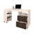 Loris Extendable Desk with Two Drawers, Open Shelves, and Sliding Mechanism
