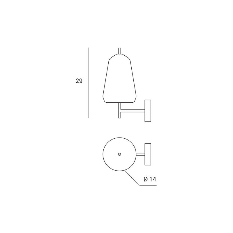 Colusa Armed Sconce, Clear Borosilicate