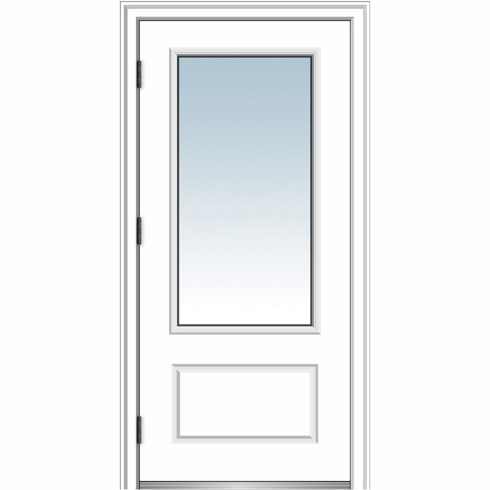 Clear Glass 36'' x 80'' Paneled Fiberglass Front Entry Doors MMI DOOR Door 