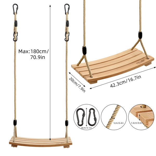 PLAYBERG Wood Natural Belt Swing & Reviews - Wayfair Canada