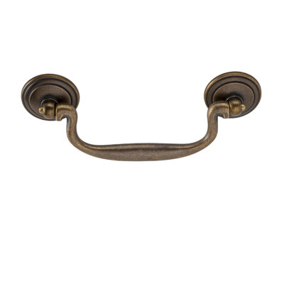 Furniture 4" Center to Center Antique Brass Bail Drawer Pull