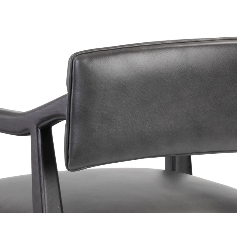 Keagan Counter Stool - Brentwood Charcoal Leather, Counter Stool (26.50" Seat Height), Charcoal Leather