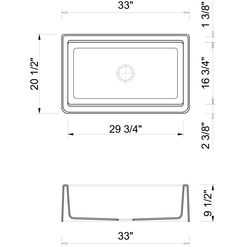 33'' L Single Bowl Granite Kitchen Sink, White