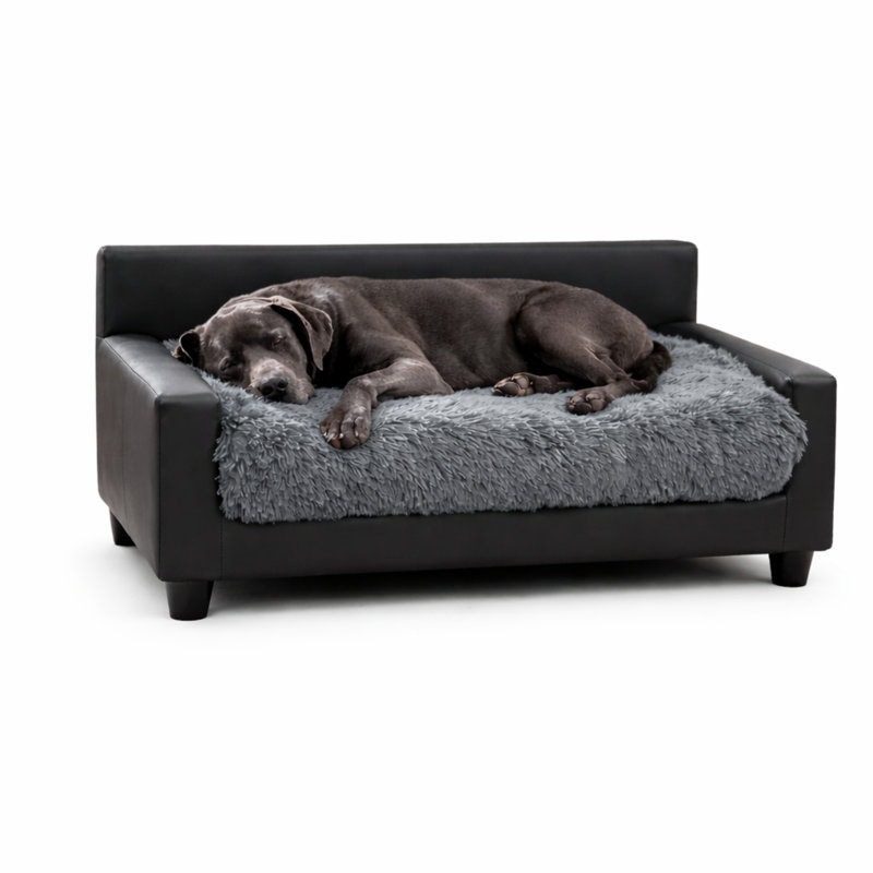 Canapé-lit orthopédique pour chien Dream Haven - gris, Moyen (H 16 po x l 32 po x P 22 po), gris