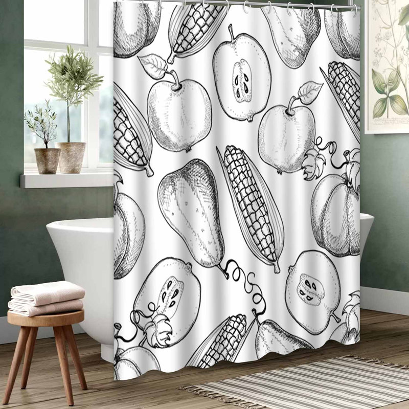 Rideau de douche jaune imperméable, rideaux de douche pour la salle de bain avec 12 crochets, L 72 po x l 78 po