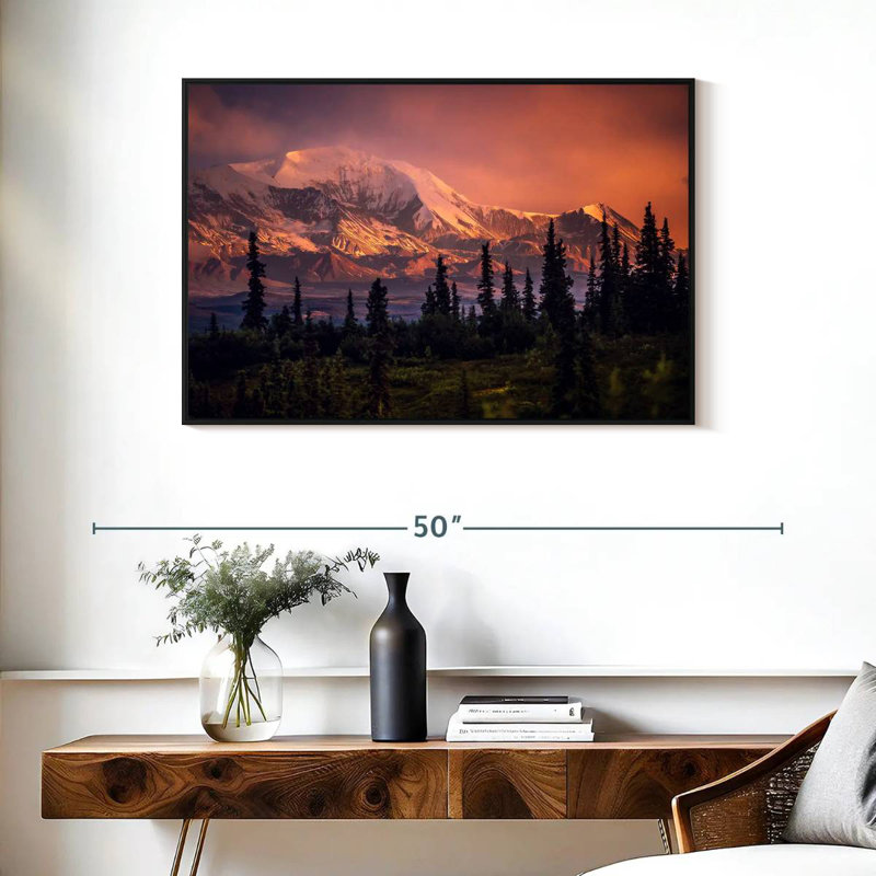 Denali et forêt Denali, Cadre flottant noir, 37 po x 25 po