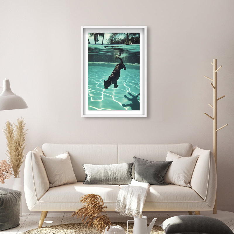 Panther Swim Nautical Shadowbox by Oliver Gal, 31.5" H x 21.5" W, White