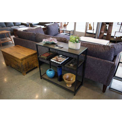 Milardo 34'' Solid Wood Top Console Table