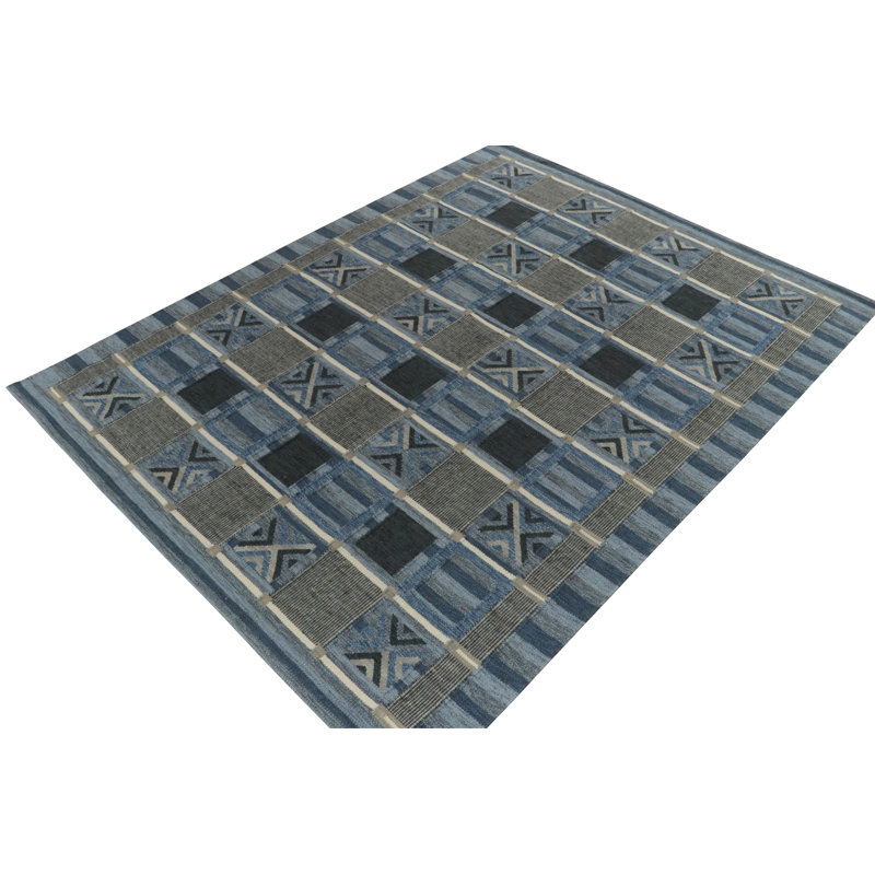 Scandinavian Wool Geometric Area Rug, Rectangle 8' x 10'