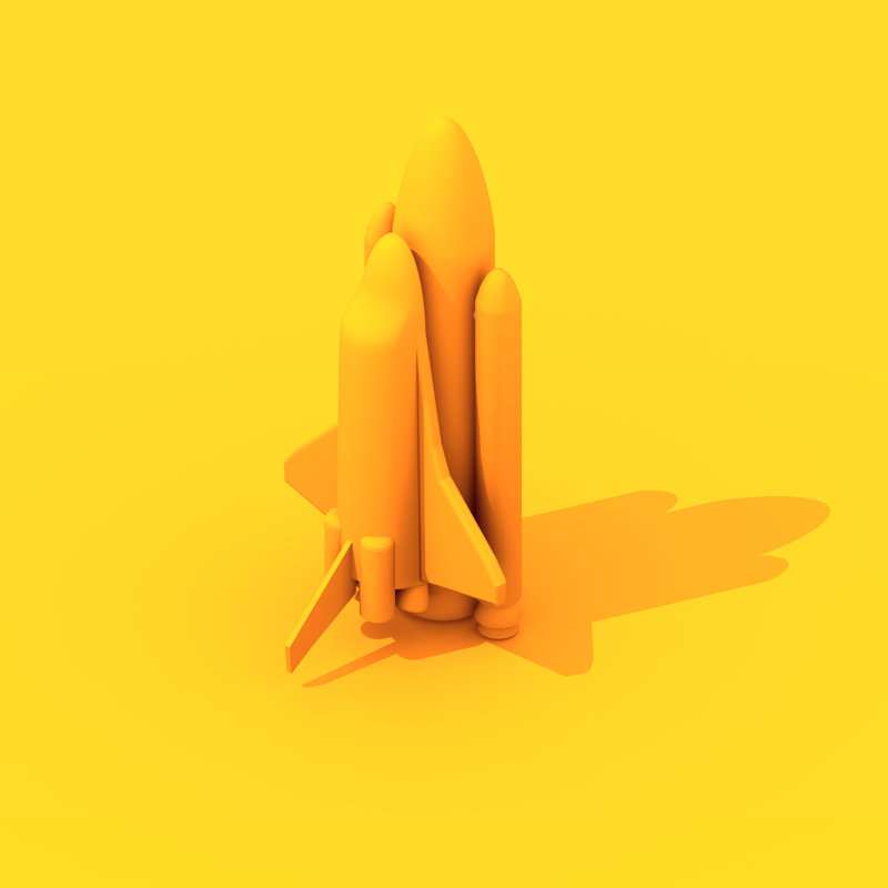 Rocket 3D by M-A-U - Wrapped Canvas Print, 30cm H x 30cm W x 3.8cm D