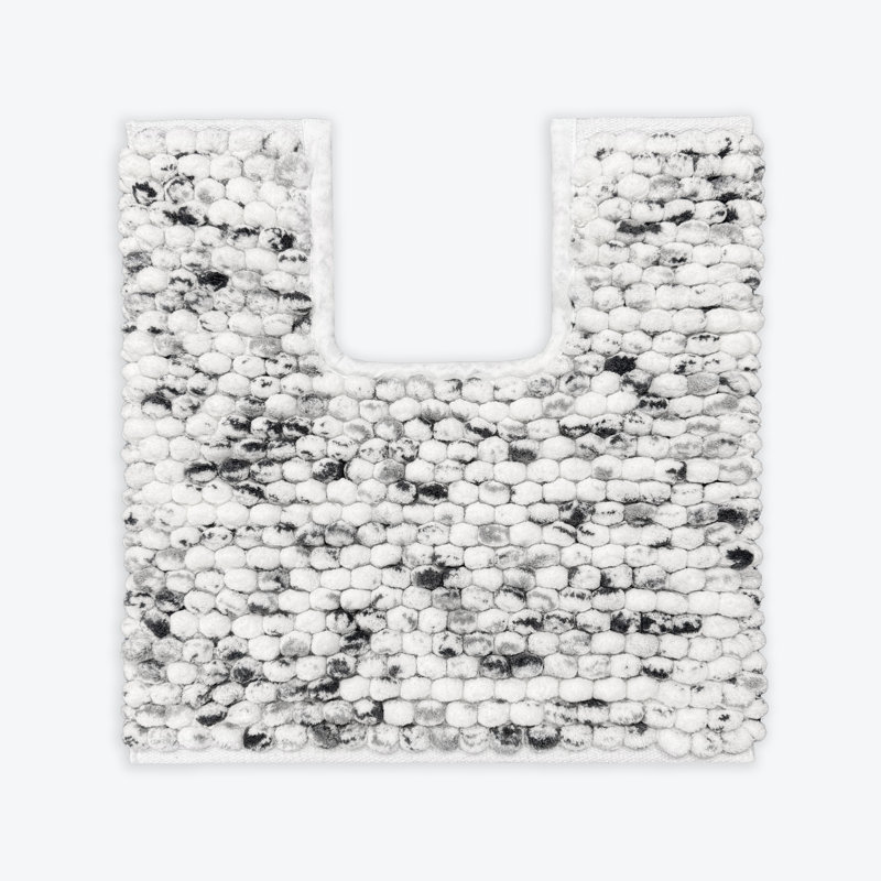 Rumia Cotton Blend Non-Slip Contour Mat, Dark Grey