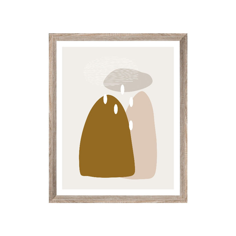 Spring Showers Abstract Scandi - Single Picture Frame Print, Bevelled Wood Effect, 136.652 cm H x 111.252 cm W