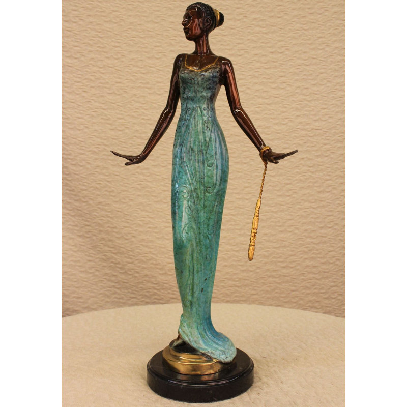 Figurine sculptée en bronze 19 po