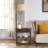Rustic Brown Floor Lamp With Flip Top Side Table, USB Charging Ports, And 360° Rotatable Lampshade